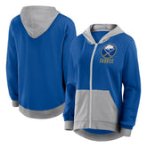 NHL Royal Buffalo Sabres Logo Athletic Women's Hit It French Terry Full-Zip Hoodie