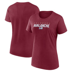 NHL Burgundy Colorado Avalanche Logo Athletic Women's Launch Scoop Neck T-Shirt