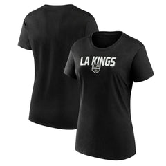 NHL Black Los Angeles Kings Logo Athletic Women's Launch Scoop Neck T-Shirt