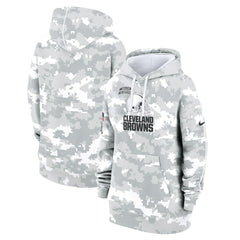 Women's 2024 Salute To Service Club Fleece Oversized Pullover Hoodie - Cleveland Browns