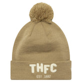 Tottenham Hotspur New Era Boucle Cuffed Knit Hat with Pom - New Era Tan