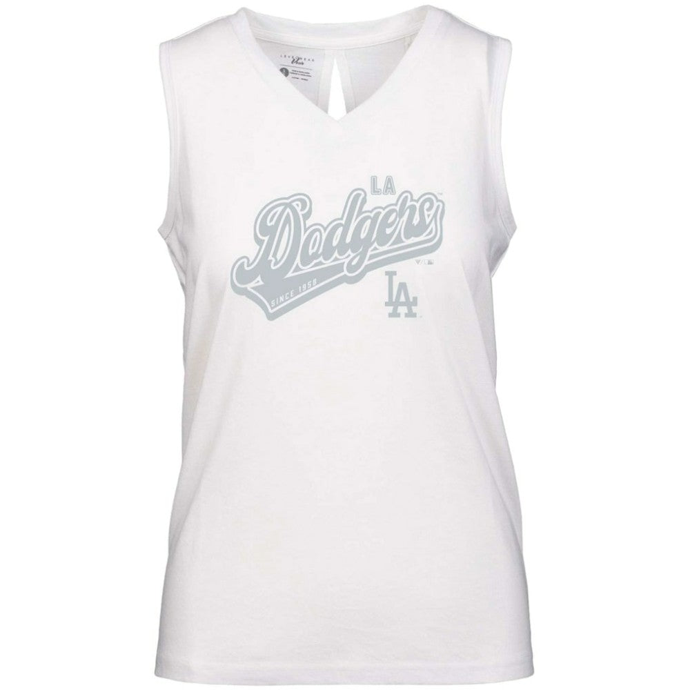 MLB Los Angeles Dodgers Levelwear Women's Paisley Sweep V-Neck Tank Top