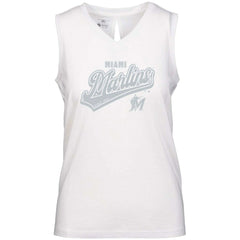 MLB Miami Marlins Levelwear Women's Paisley Sweep V-Neck Tank Top