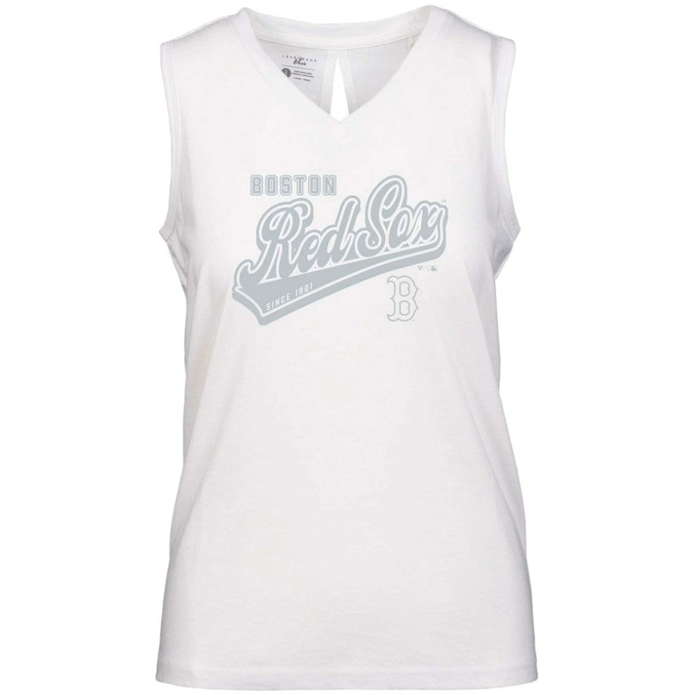 MLB Boston Red Sox Levelwear Women's Paisley Sweep V-Neck Tank Top