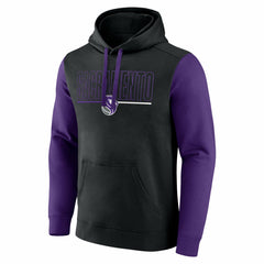 NBA Sacramento Kings Logo Athletic Outline Colorblock Pullover Hoodie