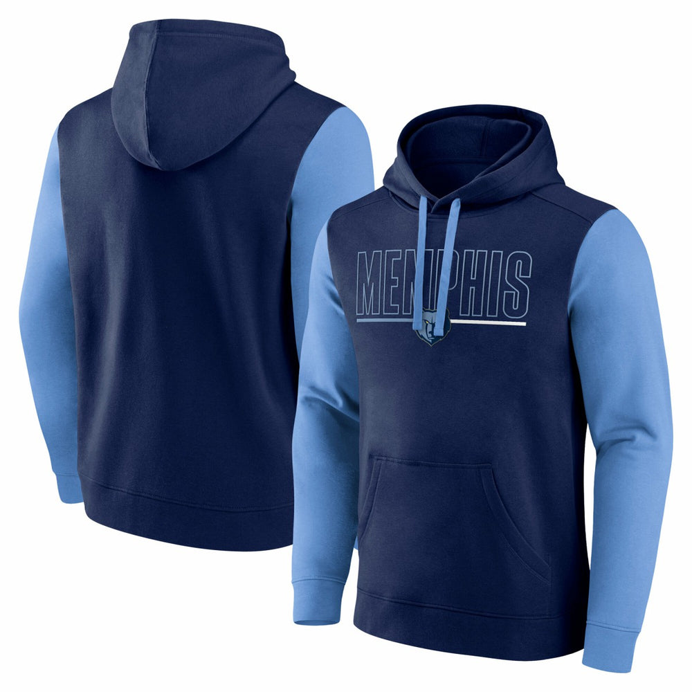 NBA Memphis Grizzlies Logo Athletic Outline Colorblock Pullover Hoodie