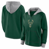 NBA Milwaukee Bucks Logo Athletic Women's Boom Pullover Hoodie