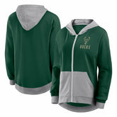 NBA Milwaukee Bucks Logo Athletic Women's Hit It French Terry Full-Zip Hoodie