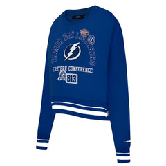 NHL Blue Tampa Bay Lightning Pro Standard Women's Area Code Cropped Pullover Sweatshirt