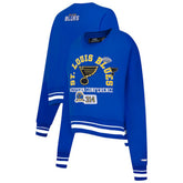 NHL Blue St. Louis Blues Pro Standard Women's Area Code Cropped Pullover Sweatshirt