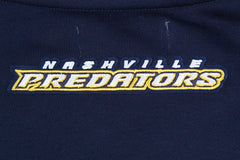 NHL Navy Nashville Predators Pro Standard Women's Area Code Cropped Pullover Sweatshirt