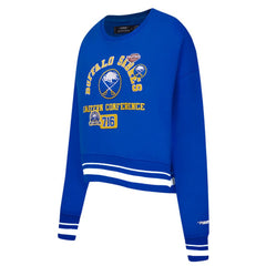NHL Royal Buffalo Sabres Pro Standard Women's Area Code Cropped Pullover Sweatshirt