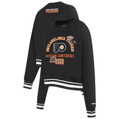 NHL Black Philadelphia Flyers Pro Standard Women's Area Code Cropped Pullover Sweatshirt