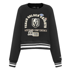 NHL Black Vegas Golden Knights Pro Standard Women's Area Code Cropped Pullover Sweatshirt