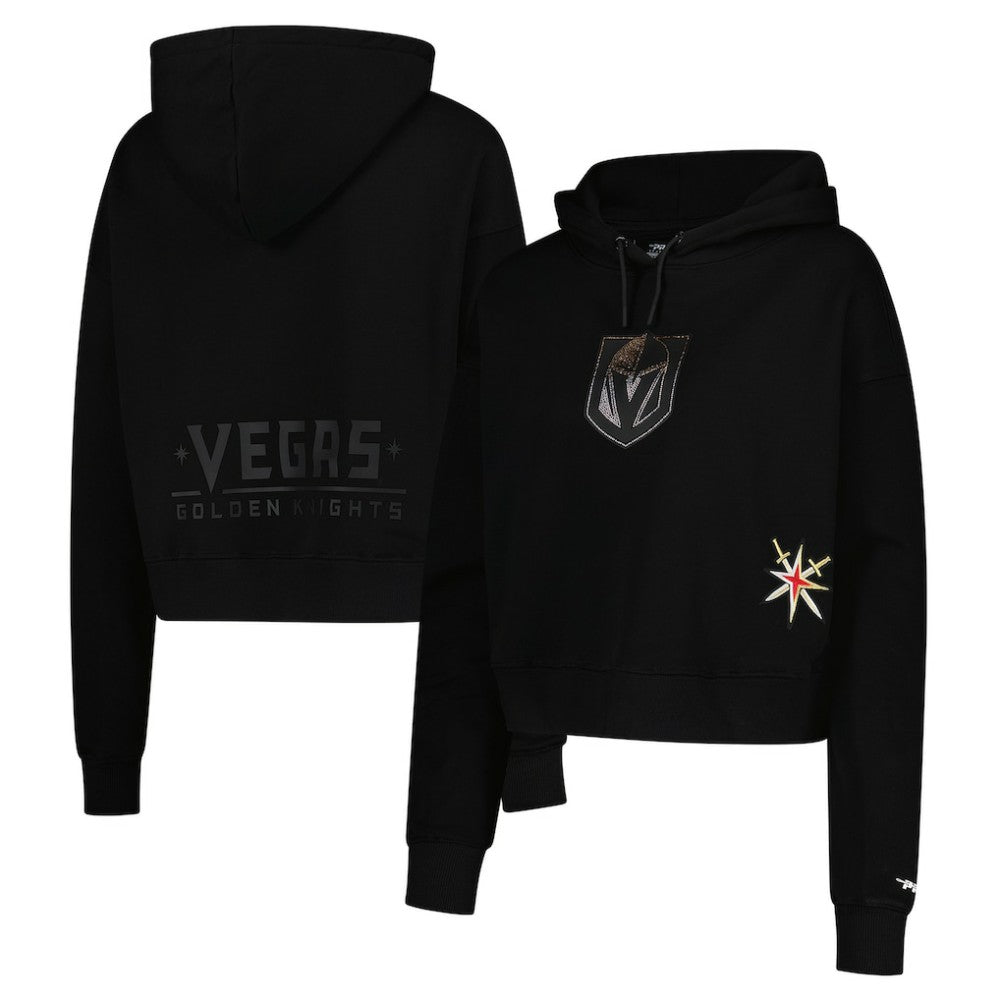 NHL Black Vegas Golden Knights Pro Standard Women's Jewels Cropped Pullover Hoodie