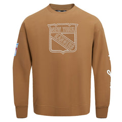 NHL Brown New York Rangers Pro Standard Paint the City Pullover Sweatshirt