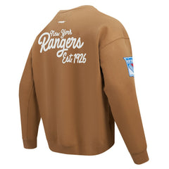 NHL Brown New York Rangers Pro Standard Paint the City Pullover Sweatshirt