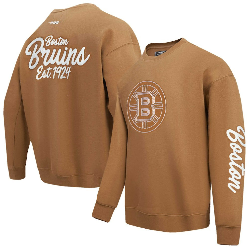 NHL Brown Boston Bruins Pro Standard Paint the City Pullover Sweatshirt