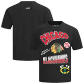 NHL Black Chicago Blackhawks Pro Standard Turn It Up Dropped Shoulder T-Shirt