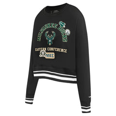 NBA Milwaukee Bucks Pro Standard Women's Area Code Cropped Pullover Sweatshirt
