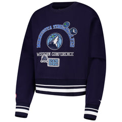 NBA Minnesota Timberwolves Pro Standard Women's Area Code Cropped Pullover Sweatshirt