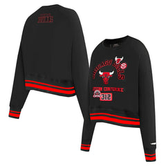NBA Chicago Bulls Pro Standard Women's Area Code Cropped Pullover Sweatshirt