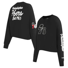 NBA Philadelphia 76ers Pro Standard Women's Paint The City Cropped Pullover Sweatshirt