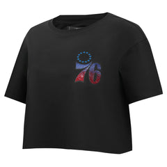NBA Philadelphia 76ers Pro Standard Women's Jewels Boxy Cropped T-Shirt