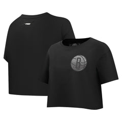 NBA Brooklyn Nets Pro Standard Women's Jewels Boxy Cropped T-Shirt