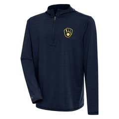 MLB Milwaukee Brewers Antigua Tidy Quarter-Zip Hoodie
