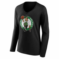 NBA Boston Celtics Women's Primary Logo Long Sleeve V-Neck T-Shirt