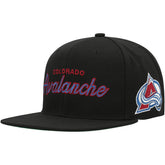 NHL Black Colorado Avalanche Mitchell & Ness Core Team Script 2.0 Snapback Hat