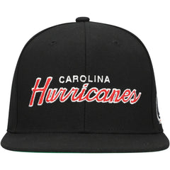 NHL Black Carolina Hurricanes Mitchell & Ness Core Team Script 2.0 Snapback Hat