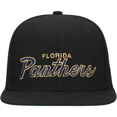NHL Black Florida Panthers Mitchell & Ness Core Team Script 2.0 Snapback Hat