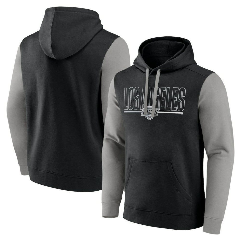 NHL Black Los Angeles Kings Logo Athletic Deliver Fleece Pullover Hoodie