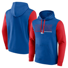 NHL Blue New York Rangers Logo Athletic Deliver Fleece Pullover Hoodie