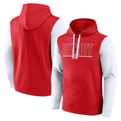 NHL Red Detroit Red Wings Logo Athletic Deliver Fleece Pullover Hoodie