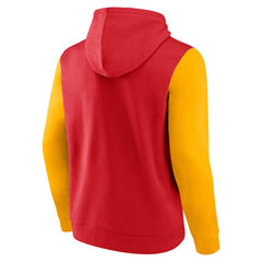 NHL Red Calgary Flames Logo Athletic Deliver Fleece Pullover Hoodie