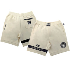 NBA Brooklyn Nets NBA x Two Hype Unisex Culture & Hoops Premium Classic Fleece Shorts - Cream shop