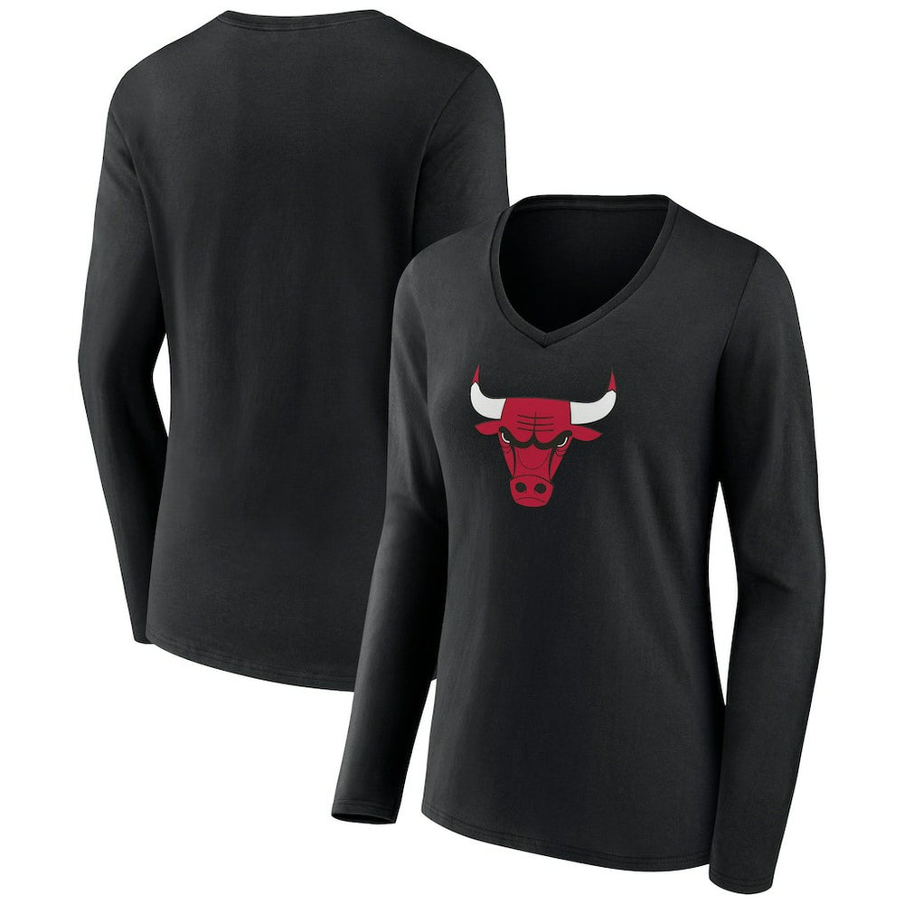 NBA Chicago Bulls Women's Primary Logo Long Sleeve V-Neck T-Shirt sale