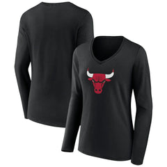 NBA Chicago Bulls Women's Primary Logo Long Sleeve V-Neck T-Shirt sale