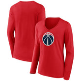 NBA Washington Wizards Women's Primary Logo Long Sleeve V-Neck T-Shirt