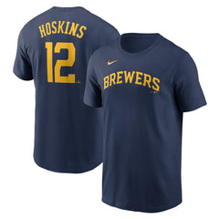 MLB Rhys Hoskins Milwaukee Brewers Nike Fuse Name & Number T-Shirt