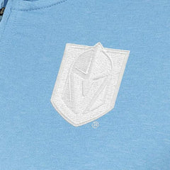 NHL Light Blue Vegas Golden Knights Antigua Women's White Logo Mentor Quarter-Zip Jacket