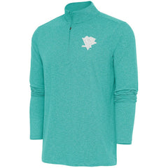 NHL Heather Aqua Pittsburgh Penguins Antigua White Logo Hunk Quarter-Zip Pullover