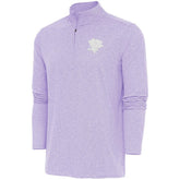 NHL Lavender Pittsburgh Penguins Antigua White Logo Hunk Quarter-Zip Pullover