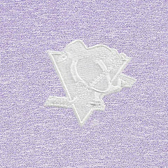 NHL Lavender Pittsburgh Penguins Antigua White Logo Hunk Quarter-Zip Pullover