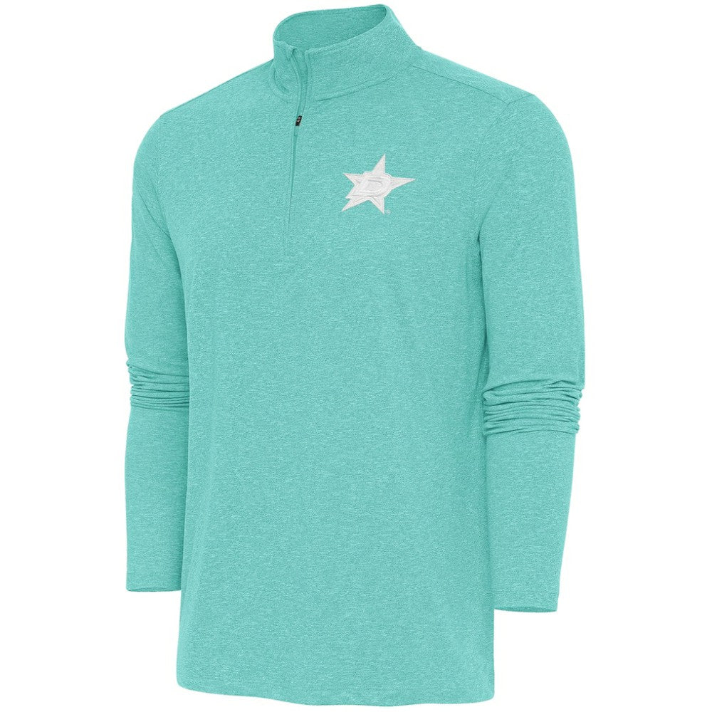 NHL Mint Dallas Stars Antigua White Logo Hunk Quarter-Zip Pullover