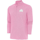 NHL Pink Colorado Avalanche Antigua White Logo Hunk Quarter-Zip Pullover