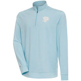 NHL Powder Blue Pittsburgh Penguins Antigua White Logo Bright Quarter-Zip Pullover